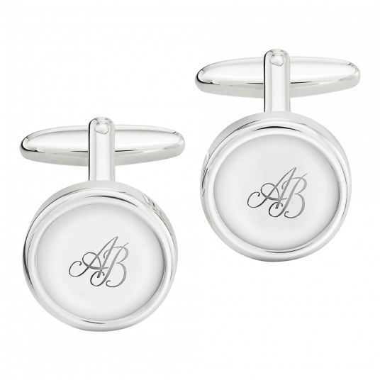 CUFFLINKS MONOGRAM WITH 2 LETTERS IN PLATINUM