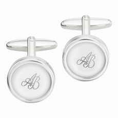 CUFFLINKS MONOGRAM WITH 2 LETTERS IN PLATINUM
