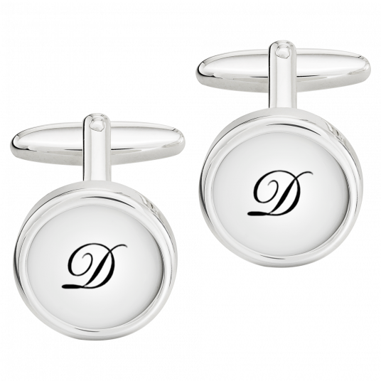 CUFFLINKS MONOGRAM WITH 1 LETTER IN BLACK