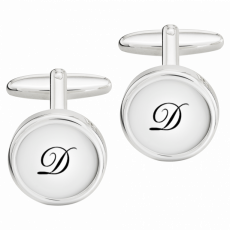 CUFFLINKS MONOGRAM WITH 1 LETTER IN BLACK